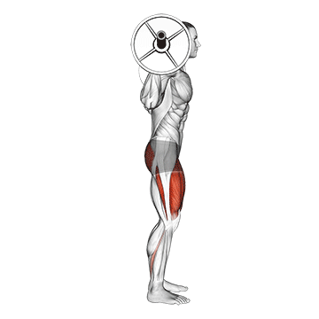 Barbell Full Squat (side Pov) demonstration