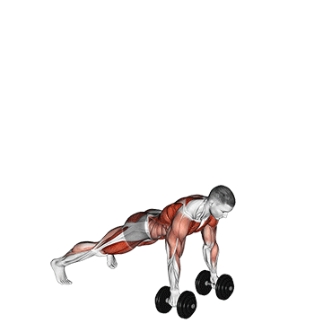 Dumbbell Complex Push Up Row Clean And Press demonstration