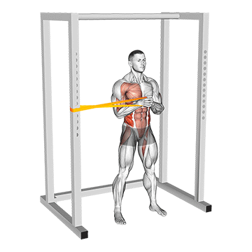 Resistance Band Horizontal Pallof Press demonstration